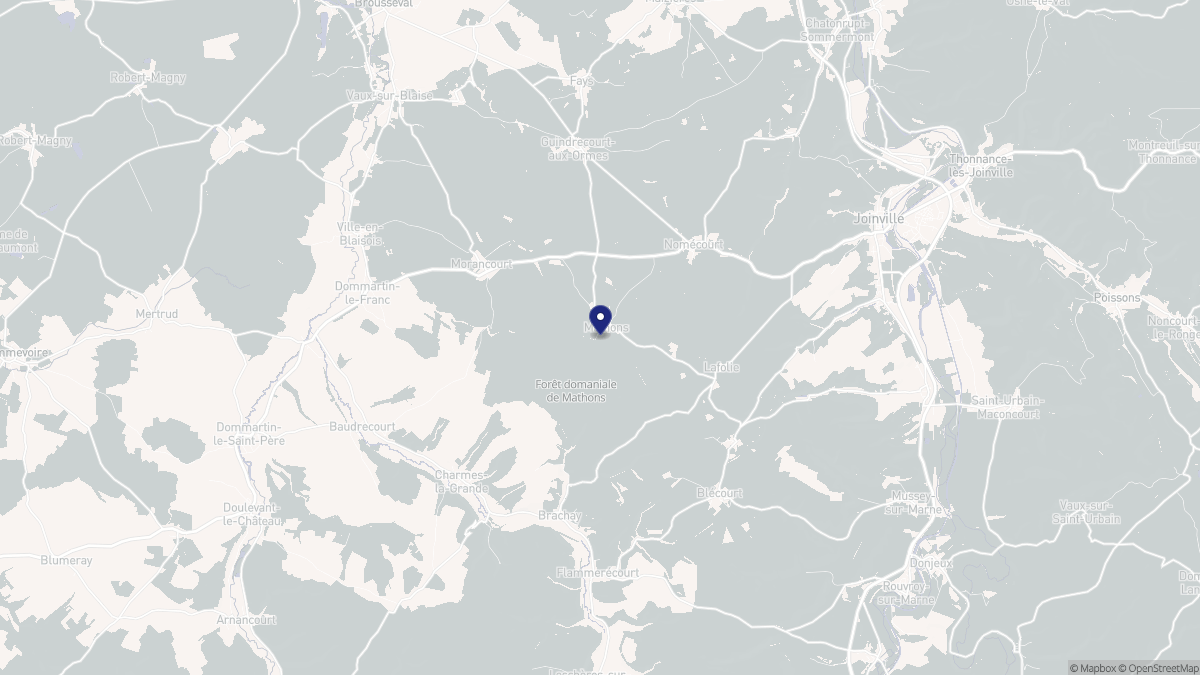 Aperçu cartographique de Mathons, centré sur la commune