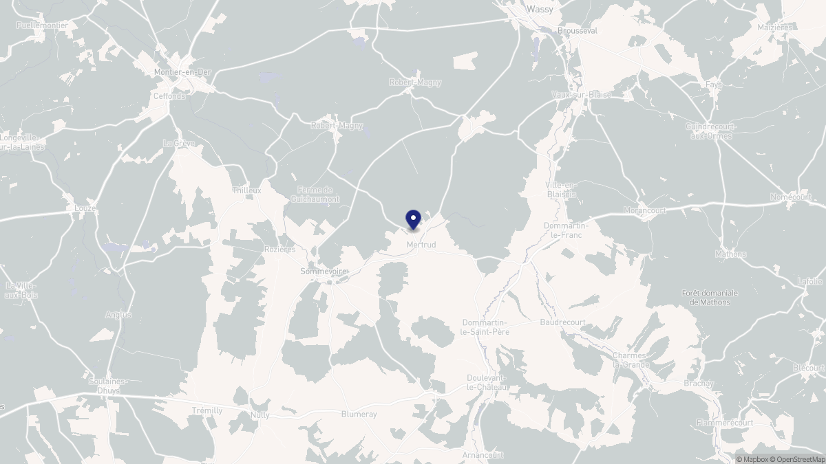 Aperçu cartographique de Mertrud, centré sur la commune
