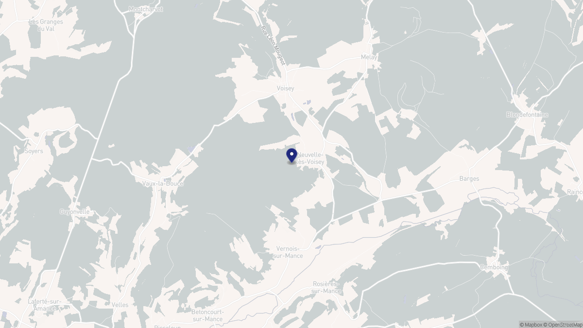 Aperçu cartographique de Neuvelle-lès-Voisey, centré sur la commune