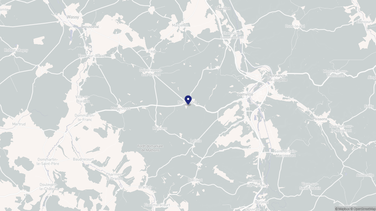 Aperçu cartographique de Nomécourt, centré sur la commune