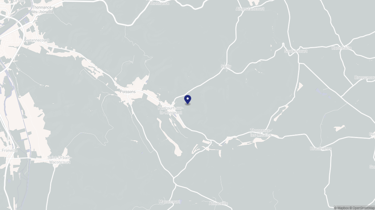 Aperçu cartographique de Noncourt-sur-le-Rongeant, centré sur la commune