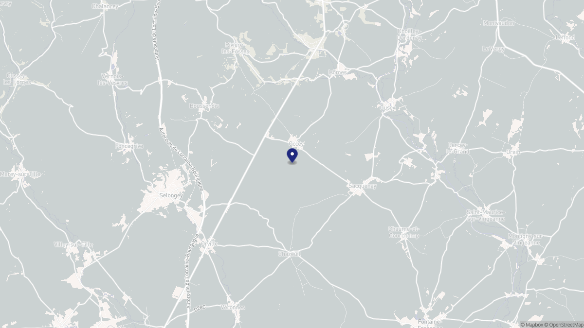 Aperçu cartographique de Occey, centré sur la commune