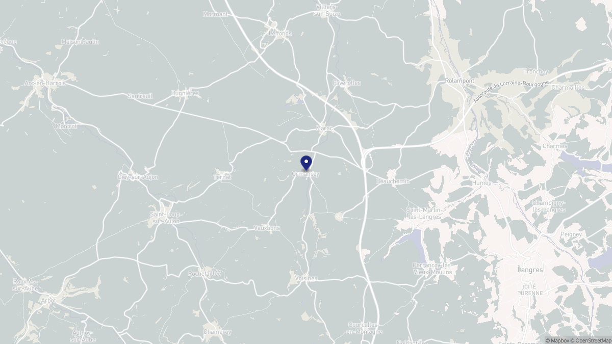 Aperçu cartographique de Ormancey, centré sur la commune