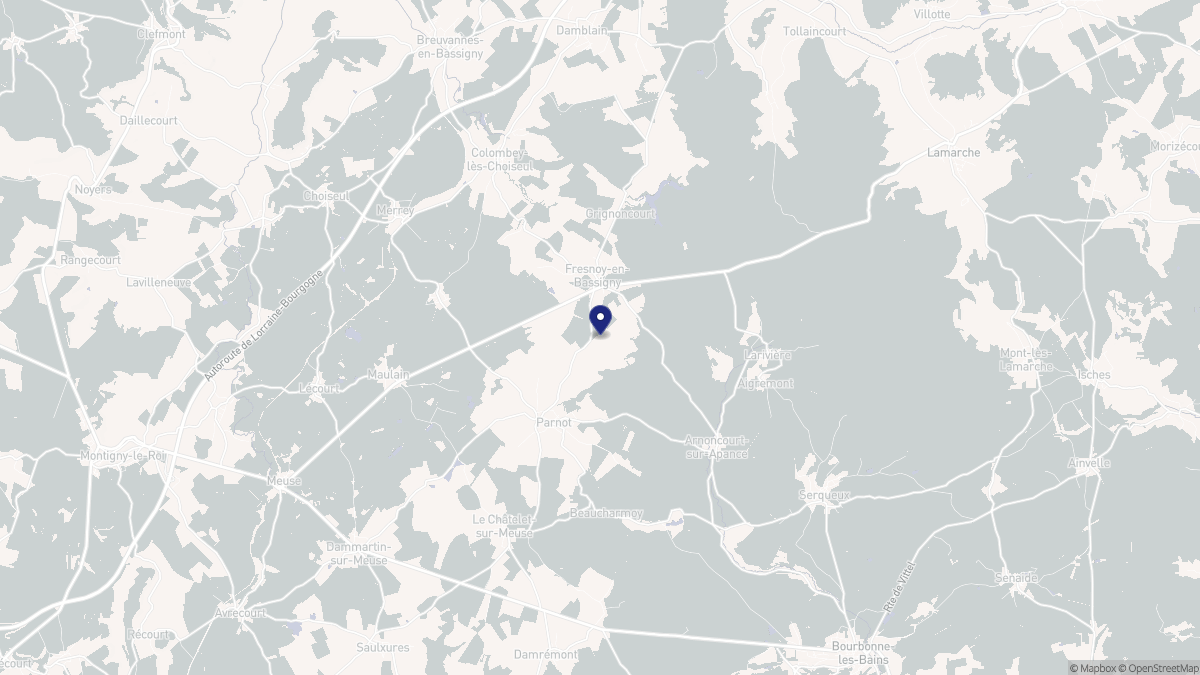 Aperçu cartographique de Parnoy-en-Bassigny, centré sur la commune