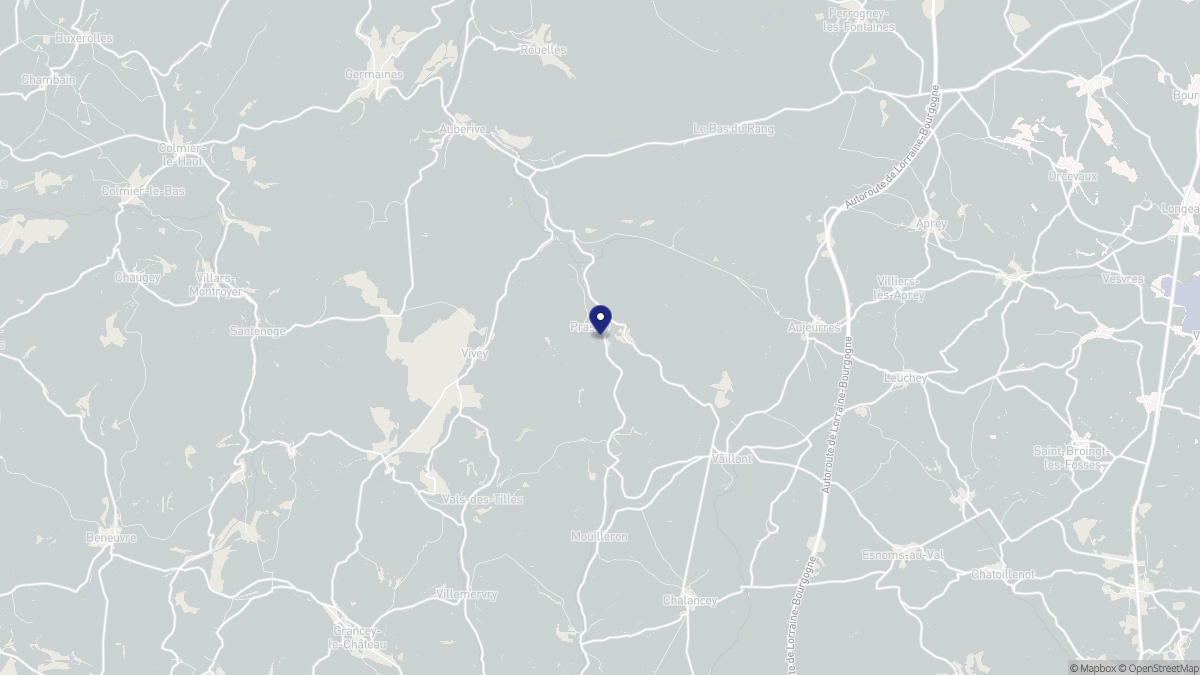 Aperçu cartographique de Praslay, centré sur la commune