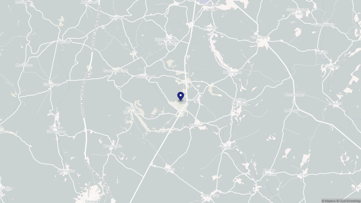 Aperçu cartographique de Le Montsaugeonnais, centré sur la commune