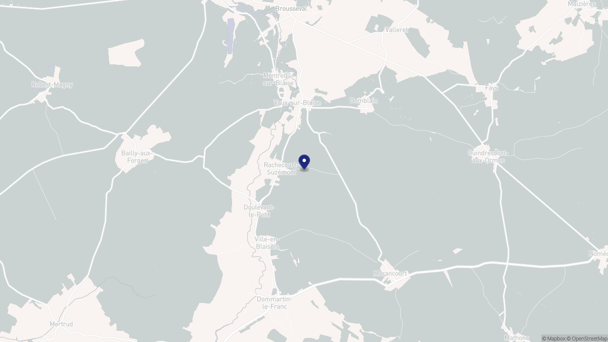 Aperçu cartographique de Rachecourt-Suzémont, centré sur la commune