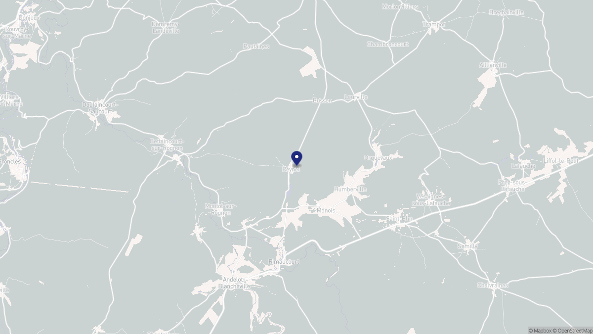 Aperçu cartographique de Reynel, centré sur la commune