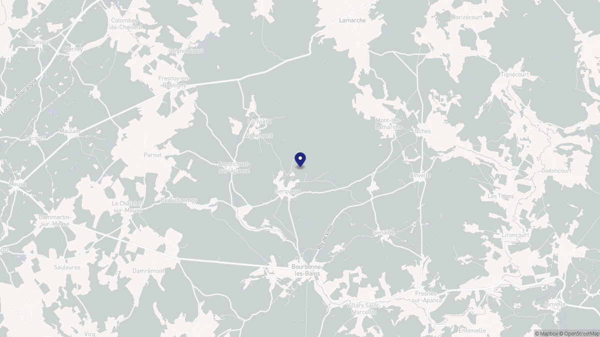 Aperçu cartographique de Serqueux, centré sur la commune