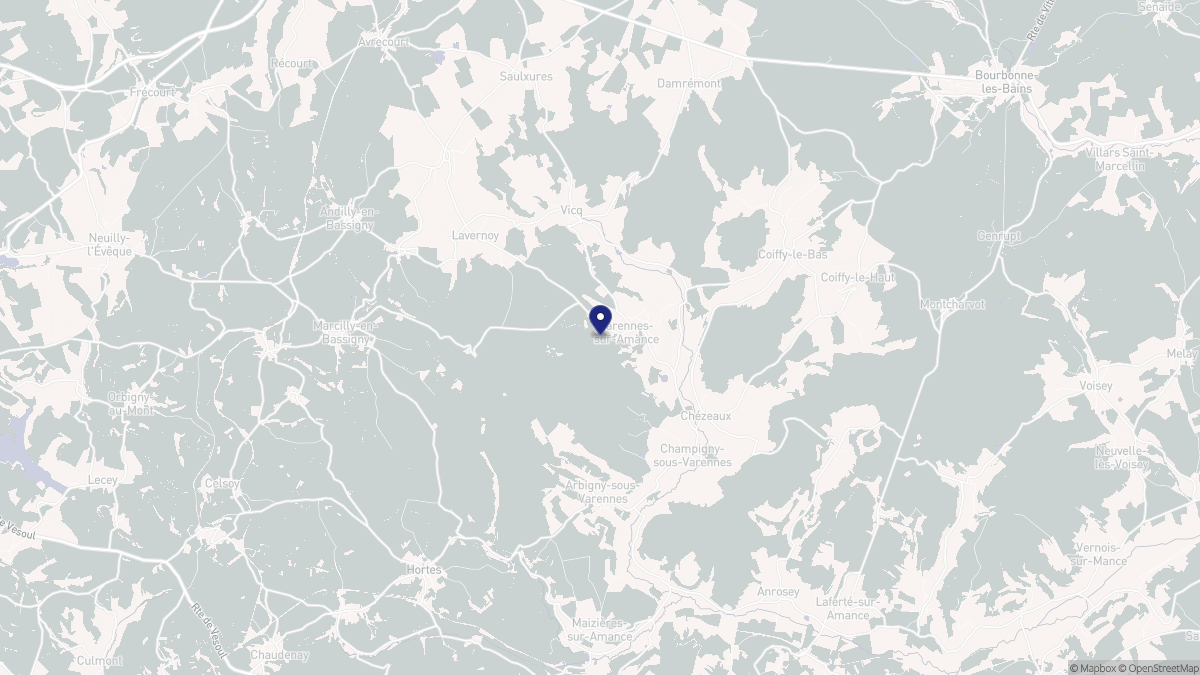 Aperçu cartographique de Varennes-sur-Amance, centré sur la commune