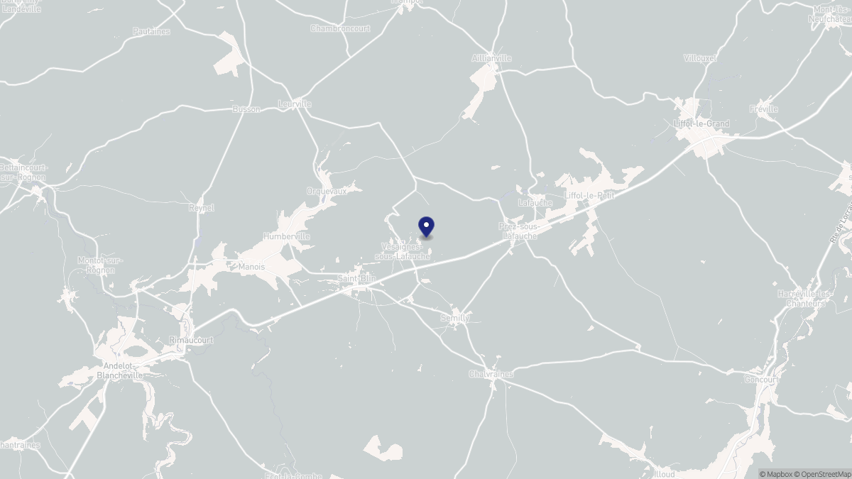 Aperçu cartographique de Vesaignes-sous-Lafauche, centré sur la commune