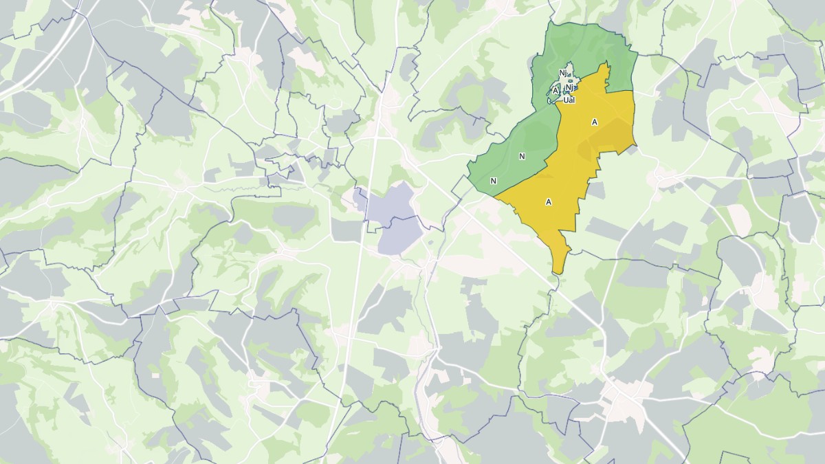 Aperçu cartographique de Villegusien-le-Lac, centré sur la commune