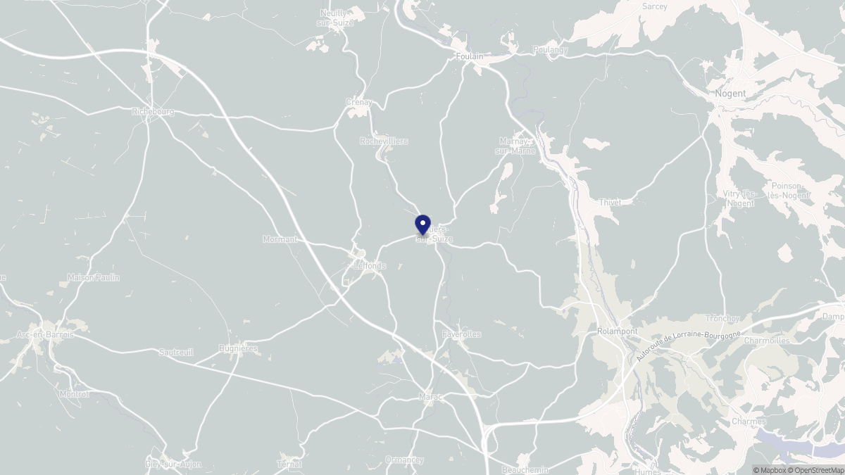 Aperçu cartographique de Villiers-sur-Suize, centré sur la commune