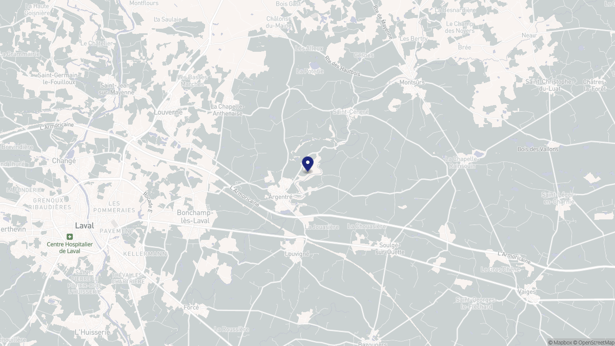 Aperçu cartographique de Argentré, centré sur la commune