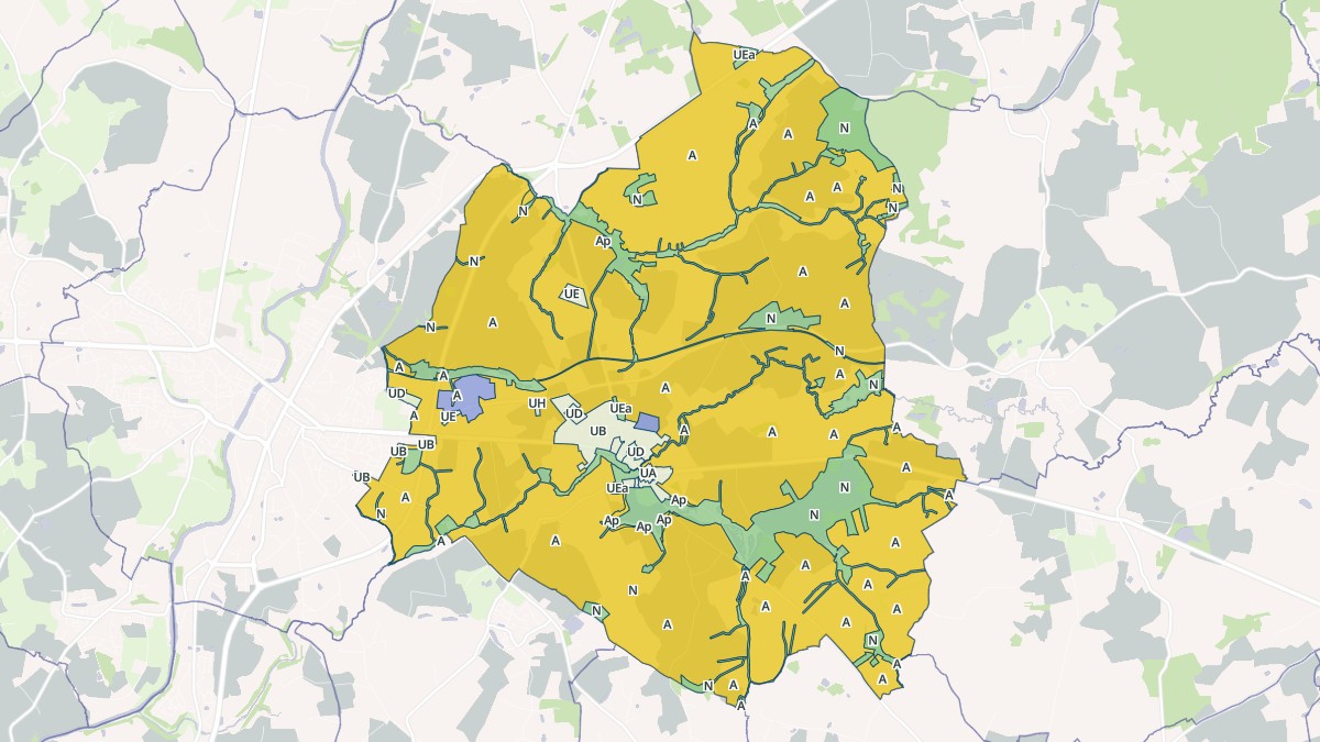 Aperçu cartographique de Aron, centré sur la commune