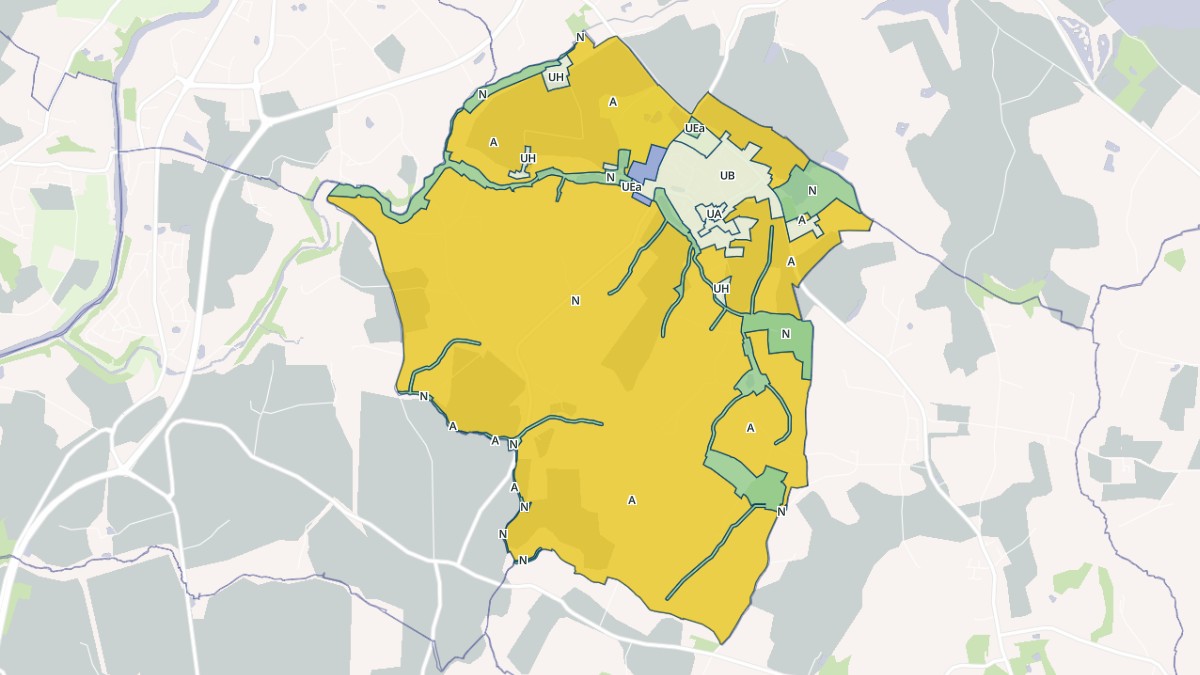 Aperçu cartographique de La Bazoge-Montpinçon, centré sur la commune