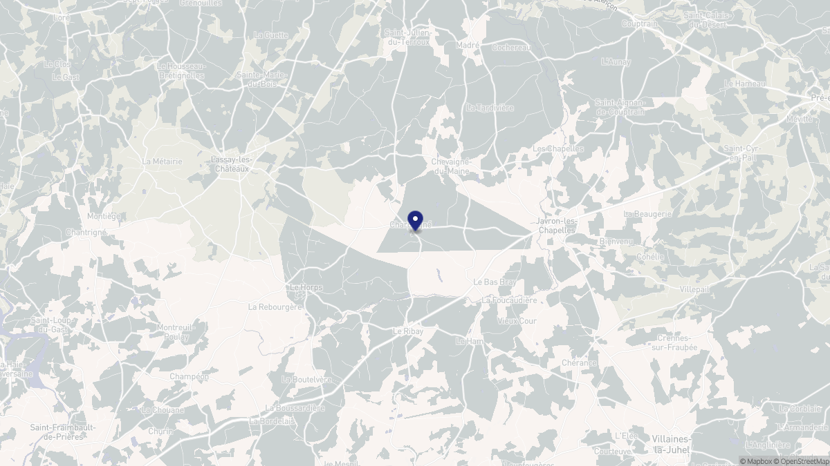 Aperçu cartographique de Charchigné, centré sur la commune
