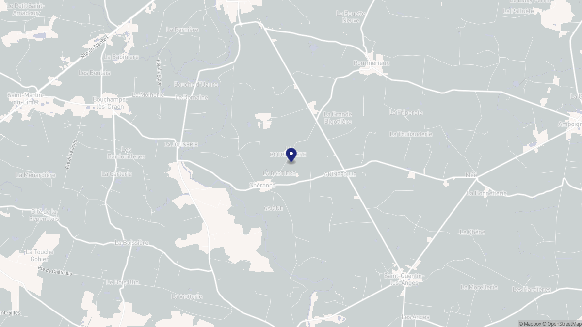 Aperçu cartographique de Chérancé, centré sur la commune