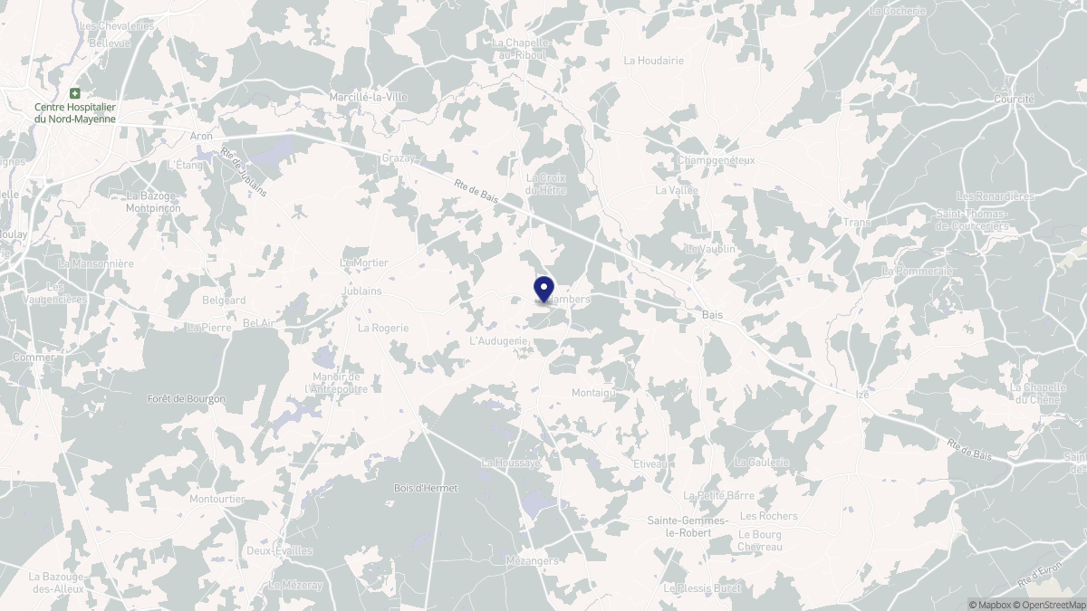 Aperçu cartographique de Hambers, centré sur la commune