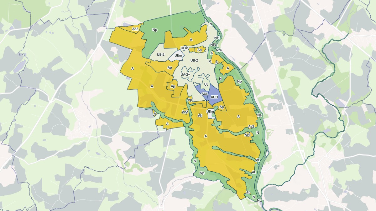 Aperçu cartographique de L'Huisserie, centré sur la commune