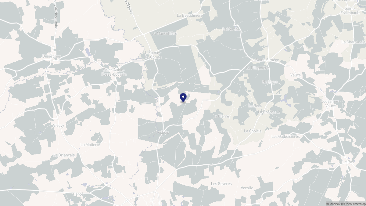 Aperçu cartographique de Lesbois, centré sur la commune