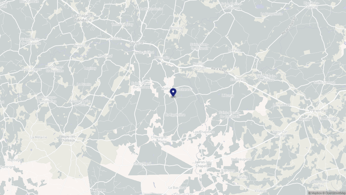 Aperçu cartographique de Madré, centré sur la commune