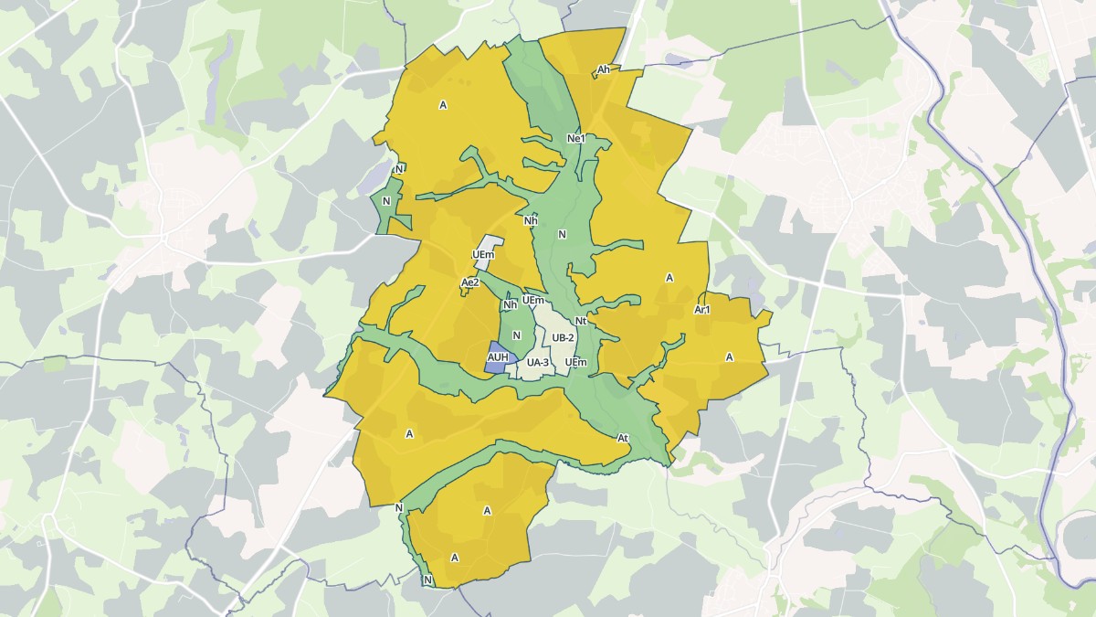 Aperçu cartographique de Montigné-le-Brillant, centré sur la commune