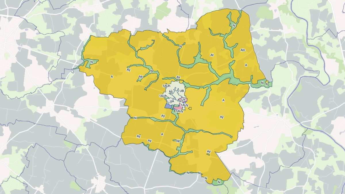 Aperçu cartographique de Quelaines-Saint-Gault, centré sur la commune