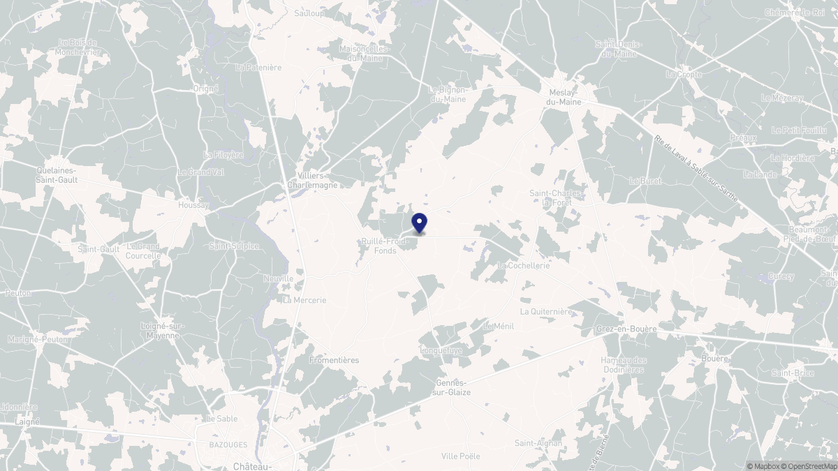 Aperçu cartographique de Ruillé-Froid-Fonds, centré sur la commune