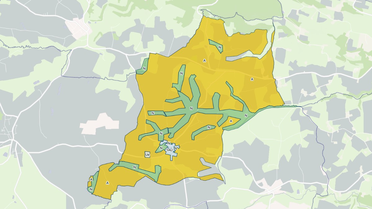 Aperçu cartographique de Saint-Aubin-du-Désert, centré sur la commune