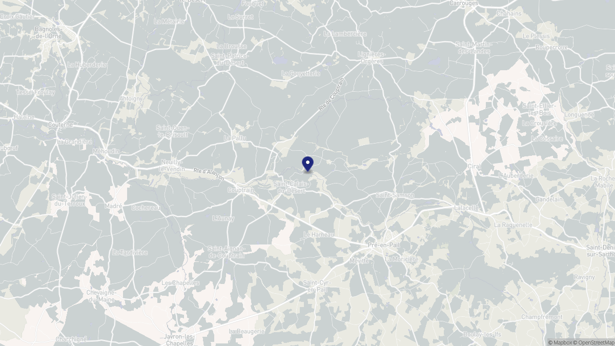 Aperçu cartographique de Saint-Calais-du-Désert, centré sur la commune