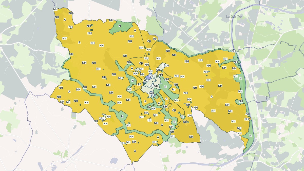 Aperçu cartographique de Saint-Denis-d'Anjou, centré sur la commune