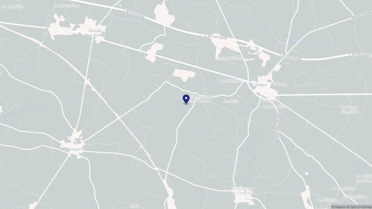 Aperçu cartographique de Saint-Georges-le-Fléchard, centré sur la commune