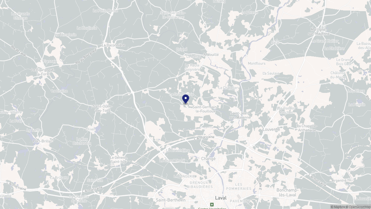 Aperçu cartographique de Saint-Germain-le-Fouilloux, centré sur la commune