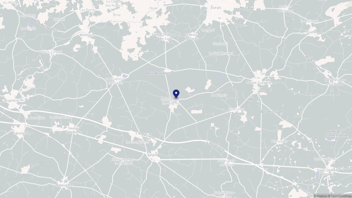 Aperçu cartographique de Saint-Léger, centré sur la commune