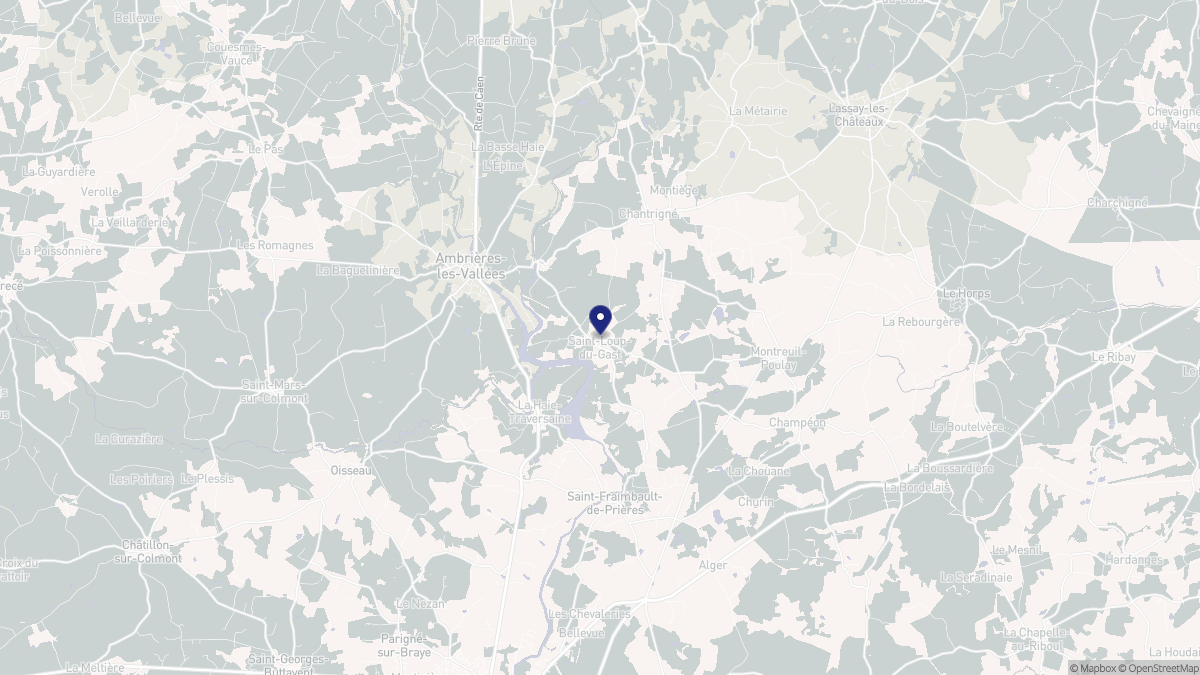 Aperçu cartographique de Saint-Loup-du-Gast, centré sur la commune
