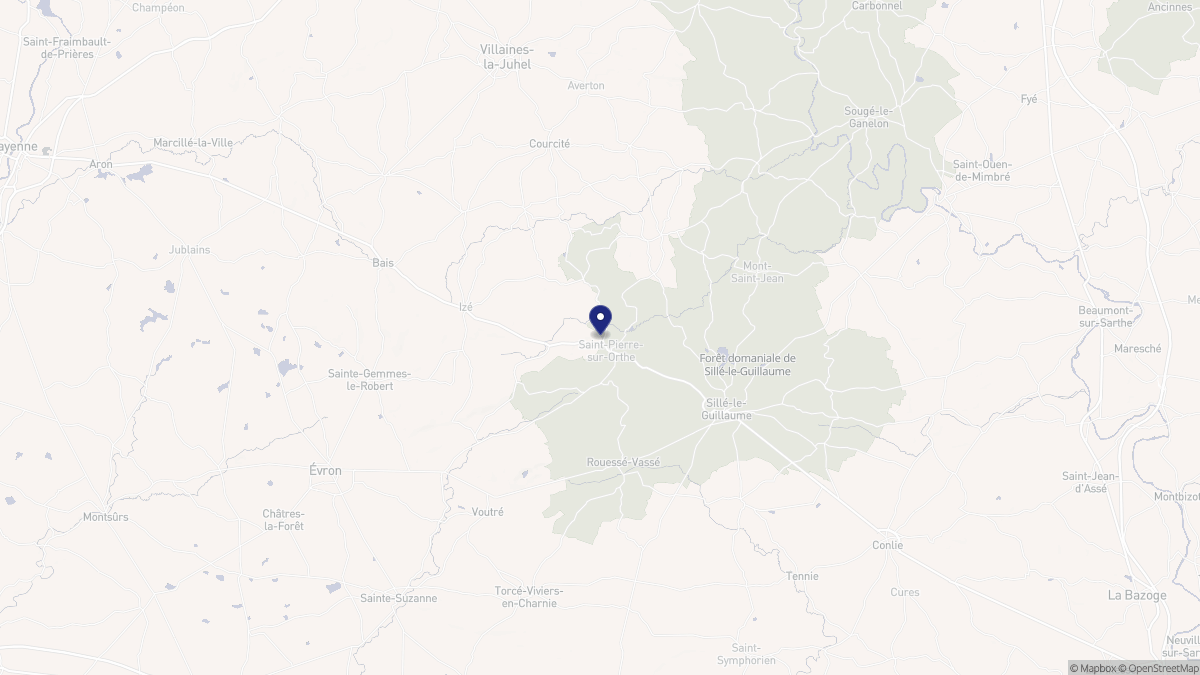 Aperçu cartographique de Vimartin-sur-Orthe, centré sur la commune