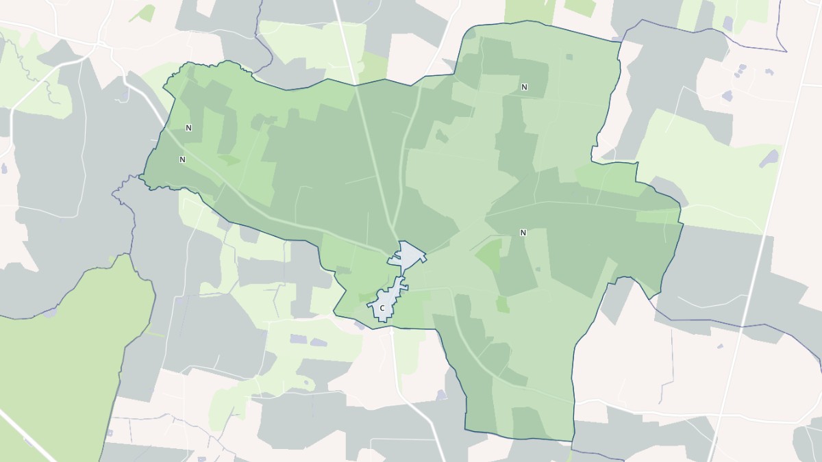 Aperçu cartographique de Senonnes, centré sur la commune
