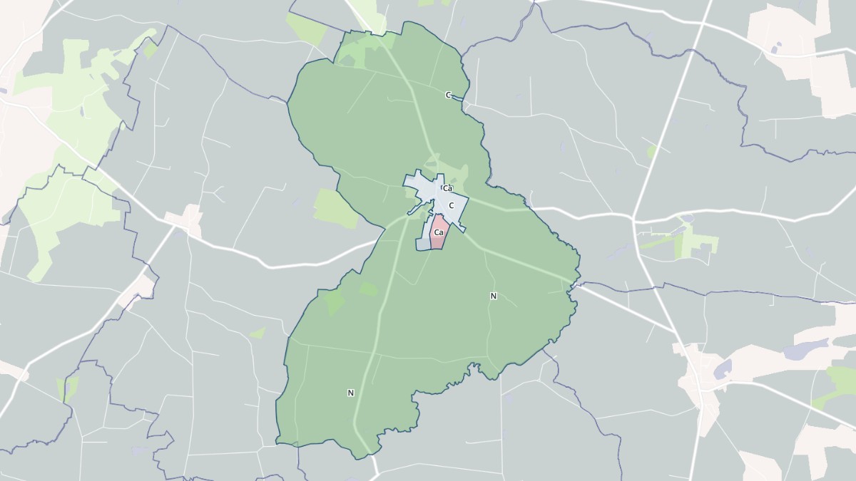 Aperçu cartographique de Simplé, centré sur la commune