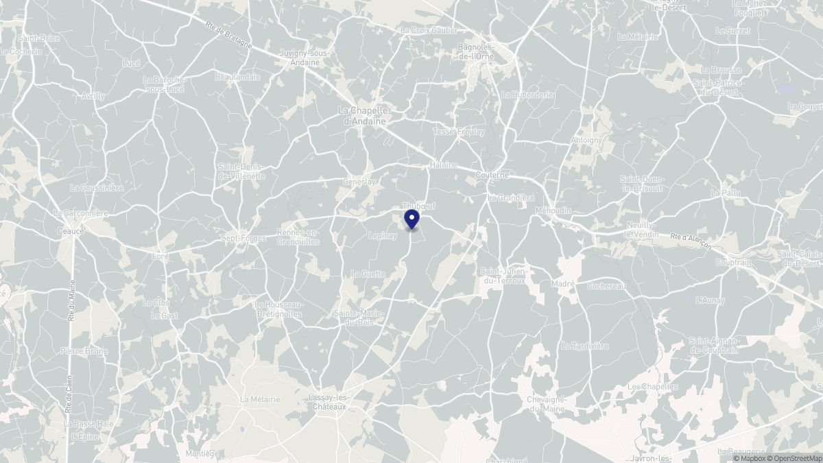 Aperçu cartographique de Thubœuf, centré sur la commune