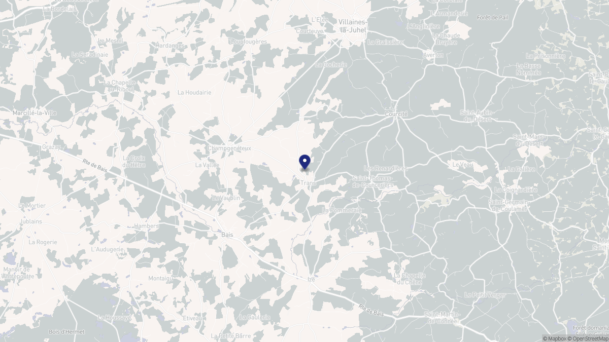 Aperçu cartographique de Trans, centré sur la commune