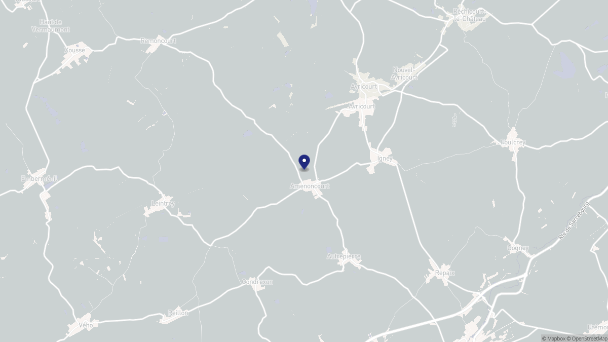 Aperçu cartographique de Amenoncourt, centré sur la commune