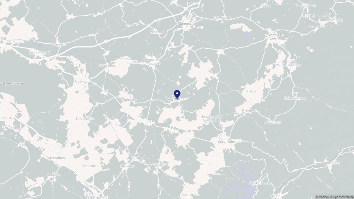 Aperçu cartographique de Ancerviller, centré sur la commune