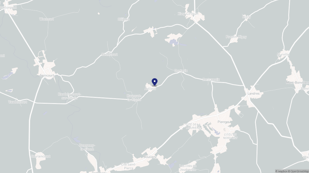 Aperçu cartographique de Avillers, centré sur la commune