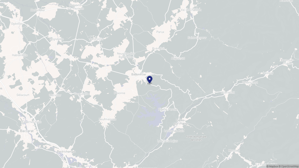 Aperçu cartographique de Badonviller, centré sur la commune
