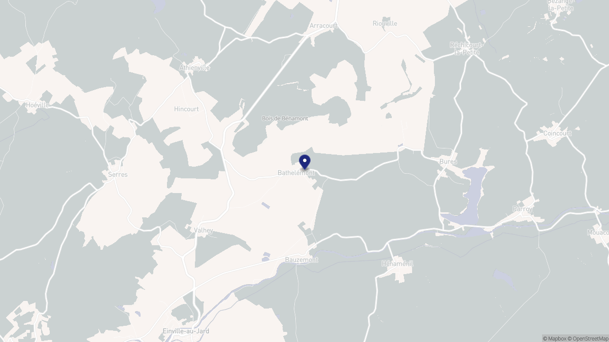Aperçu cartographique de Bathelémont, centré sur la commune