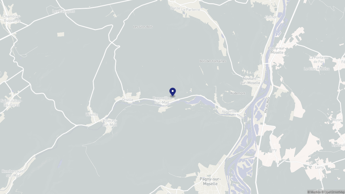 Aperçu cartographique de Bayonville-sur-Mad, centré sur la commune