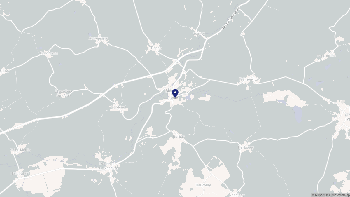 Aperçu cartographique de Blâmont, centré sur la commune