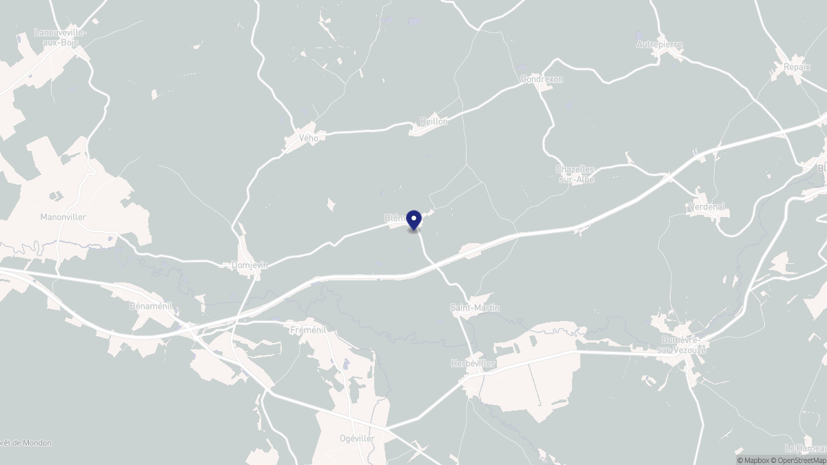Aperçu cartographique de Blémerey, centré sur la commune