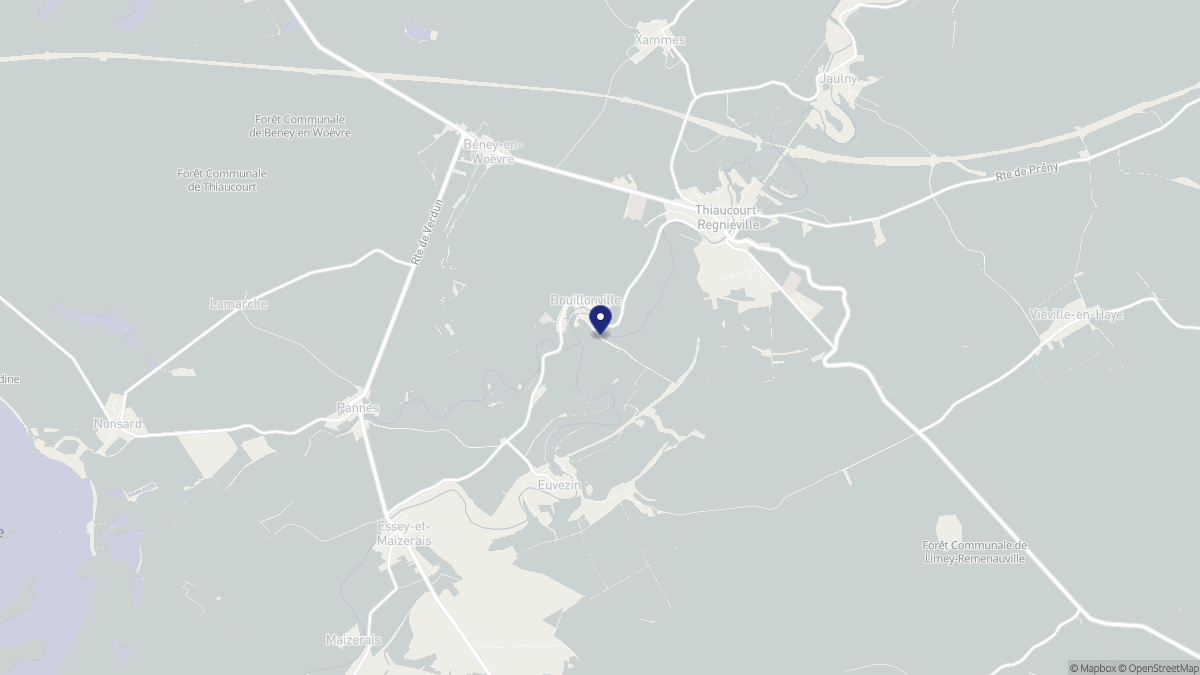 Aperçu cartographique de Bouillonville, centré sur la commune
